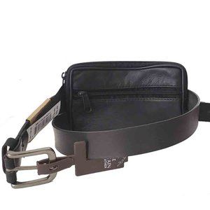 Stone Mountain Leather Belt + Money / Mobile Phone Pouch Men's Size 38-40